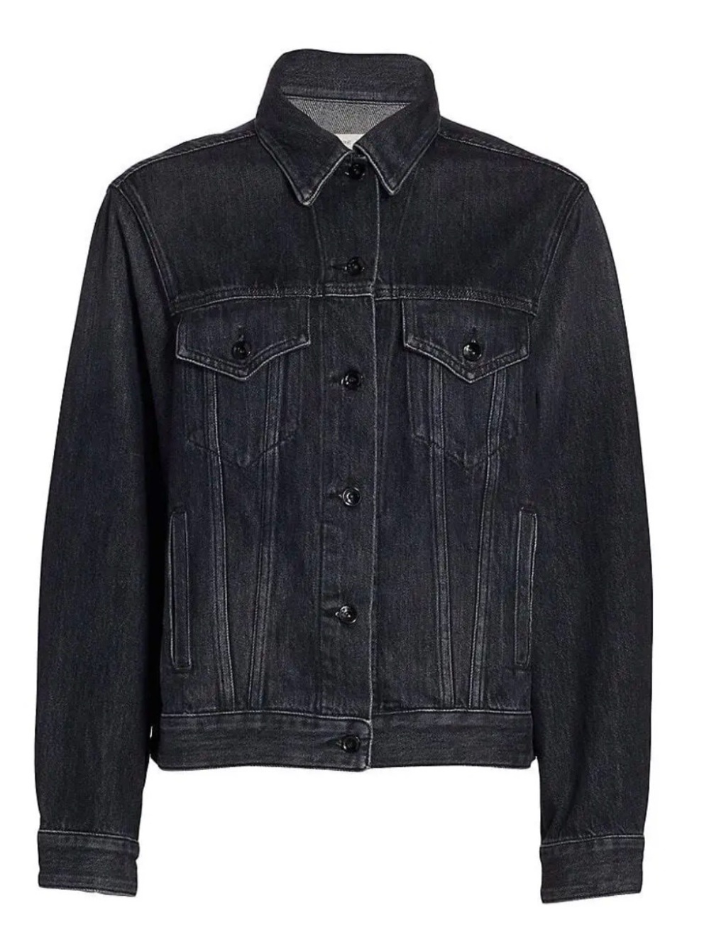 Rag & Bone. Broken Denim Jacket. Onyx. Size Large.